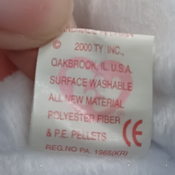 -Halo 2 Ty Beanie Baby Heavenly angel White and shimmery gold bear sitting plush - Picture 9 of 11